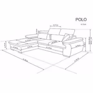 Obrazek Narożnik z funkcją spania Polo Gandar 79 plus Gandar 71 lewostronny