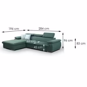 Obrazek Narożnik z funkcją spania Polo Gandar 79 plus Gandar 71 lewostronny