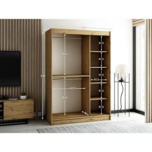 Obrazek Szafa Lamelo 150 Dąb Artisan/Czarny