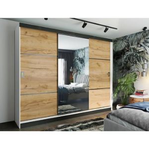 Obrazek Szafa Retro 200 3L biała/ front craft złoty