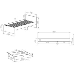 Obrazek Łóżko 96 plus stelaż Fini 09 dąb artisan/biały/antrac