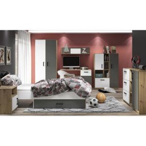 Obrazek Łóżko 96 plus stelaż Fini 09 dąb artisan/biały/antrac