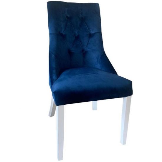 Obrazek Krzesło Sofia Biały/Niebieski/Srebrny