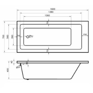 Obrazek Wanna Rab 160x70