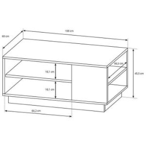 Obrazek Stolik Kawowy 3d G Biały/Dąb Craft Złoty