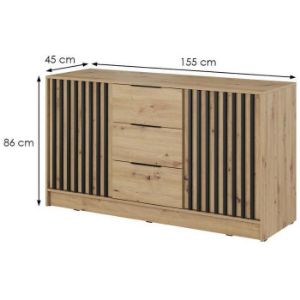 Obrazek Komoda Nelly 2d Artisan/Lamela Czarna