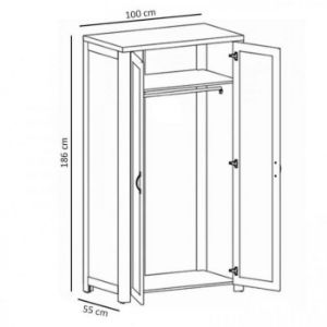 Obrazek Szafa Nevada 100 cm dąb lefkas ciemny