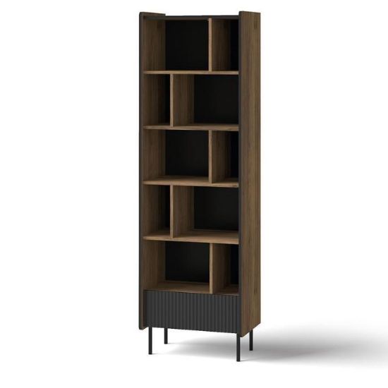 Obrazek Regał Prestigo P10 1s Orzech War/San Seb/Czarny Mat