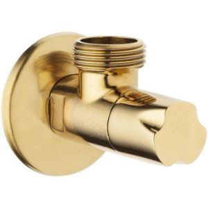 Obrazek Zawór kątowy z głowicą ceramiczną 1/2"X3/8" złoty