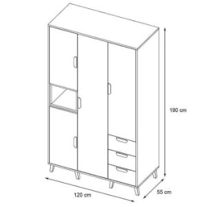 Obrazek Szafa Joker 1 120 Biały/Grafit/Szary/Dąb Lefkas