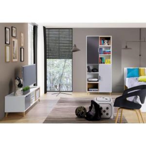 Obrazek Szafa Joker 1 120 Biały/Grafit/Szary/Dąb Lefkas