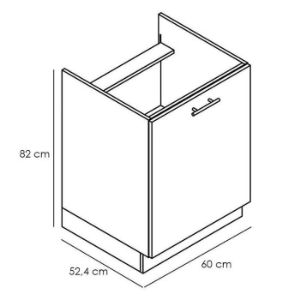 Obrazek Szafka kuchenna Denis d60pc pl czarny mat/biały 