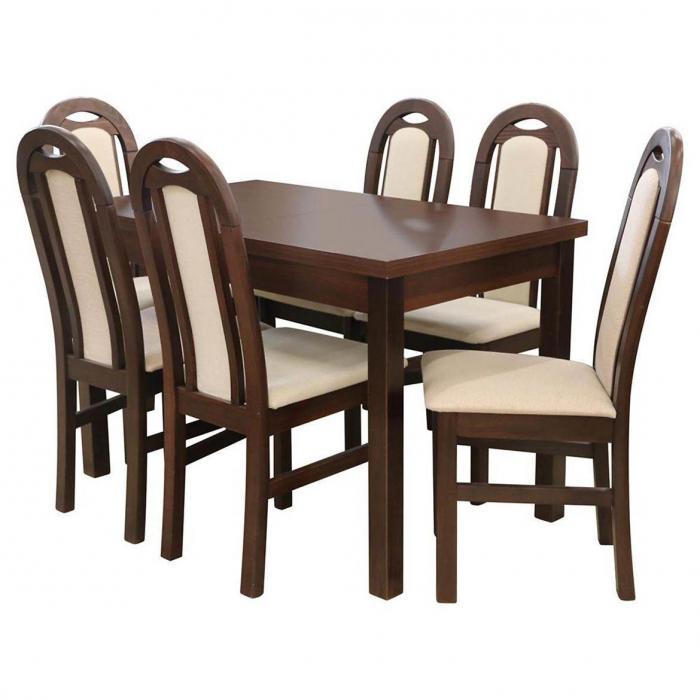 Zestaw stół i krzesła Rex 1+6 ST100 orzech KR352 BR281 bergen2