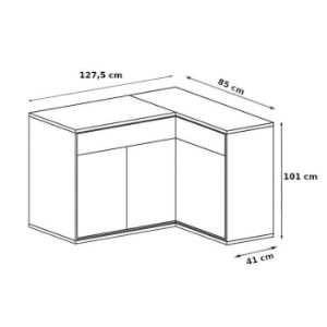Obrazek Komoda Narożna M15 Mediolan Natural Hikora 