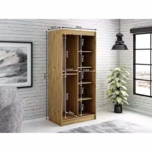Obrazek Szafa Halifax V1 100 Dąb Artisan/Czarny