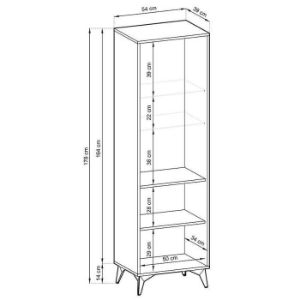 Obrazek Witryna Diamond W54 dąb evoke/czarny