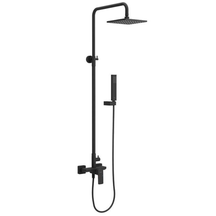 Zestaw prysznicowy Rain Keria czarny mat