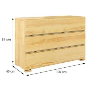 Obrazek Komoda Drewniana Sosnowa 3s Skandica Vestre Naturalny