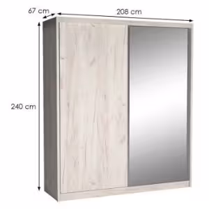 Obrazek Szafa Maciej 208 lustro kraft biały