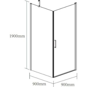 Obrazek Kabina kwadratowa Vela 90x90x190 cz.chrom