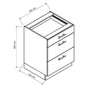 Obrazek Szafka kuchenna Max D60s/3 butelkowa zieleń