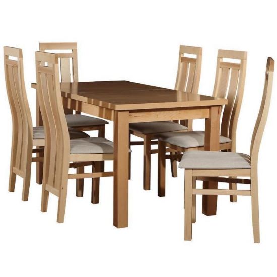 Obrazek Zestaw stół i krzesła Felicja 1+6 st28 140x80+40 +W117 buk
