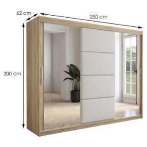 Obrazek Szafa Tapi 250 Dąb Sonoma/Ekoskóra Biała