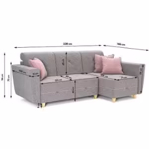 Obrazek Narożnik Grey Enzo 161+152 drewno naturalne prawostronny