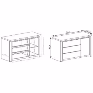 Obrazek Komoda Livinio L15 Ribbeck/biały połysk	