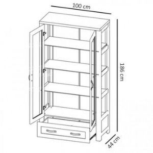 Obrazek Witryna dwudrzwiowa Nevada W2D dąb lefkas ciemny