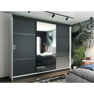 Obrazek Szafa Retro 200 3L biała/ front grafit