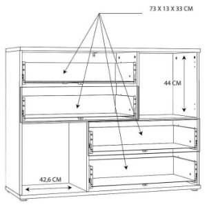 Obrazek Komoda Skive Biały Połysk/Orzech Bakersfield