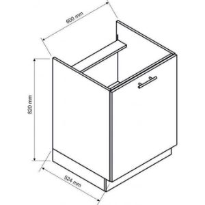Obrazek Szafka Kuchenna Zoya D60pc Pl Dąb Halifax/Biały