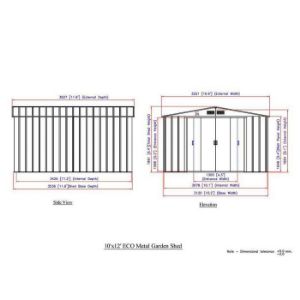 Obrazek Metalowy domek ogrodowy 3627x3221x1961 zielony