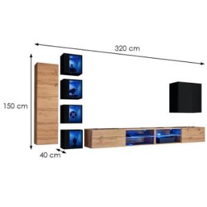 Obrazek Meblościanka Switch Xxvi Wotan/Czarny