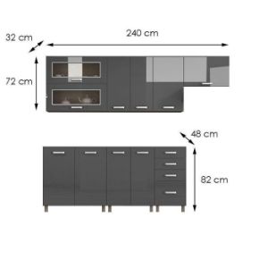 Obrazek Kuchnia Lucjan 240 bez blatu szara