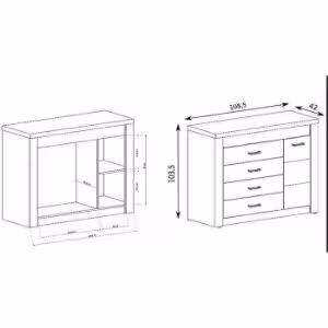 Obrazek Komoda 1d4s Indianapolis I17 Jesion Jasny