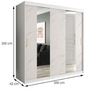 Obrazek  Szafa Marmur Pole 200 Biały/Marmur Biały 