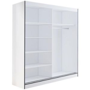 Obrazek Szafa Oslo I 180 Biały/Czarny/Lustro