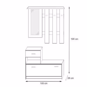 Obrazek Garderoba Vegas Beton/Biały