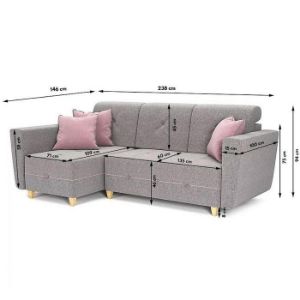 Obrazek Narożnik  Grey Enzo 161+152 drewno naturalne lewostronny