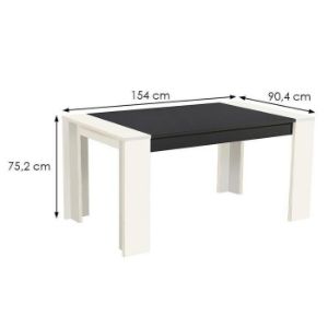 Obrazek Stół Cremona TS 155x90 biały/czarny 11008805