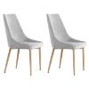Obrazek Zestaw 2 krzeseł Luis Velvet Srebrny/ Noga Dąb