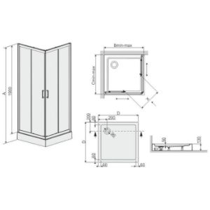 Obrazek Kabina prysznicowa KW KN/TX5B 90 W15 SB Glass protect