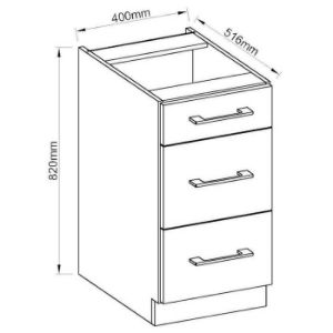 Obrazek Szafka kuchenna VIGO grafit mat 40D 3S BB