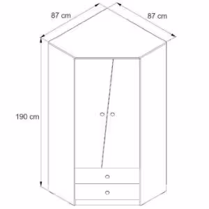 Obrazek Szafa Narożna Nero 02 87 – Czarny Połysk
