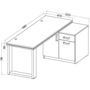 Obrazek Biurko Z Komodą Niską Malta Dab Artisan (Blat 56mm) Typ 140