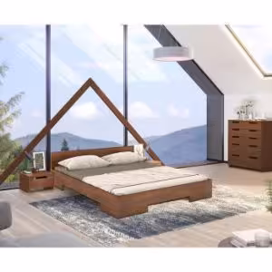 Obrazek Łóżko drewniane bukowe Skandica Spectrum niskie 200x200 orzech