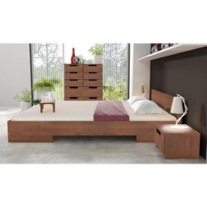 Obrazek Łóżko drewniane bukowe Skandica Spectrum niskie 200x200 orzech