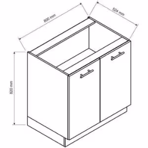 Obrazek Szafka Kuchenna Zoya D80 jasny szary mat/biały